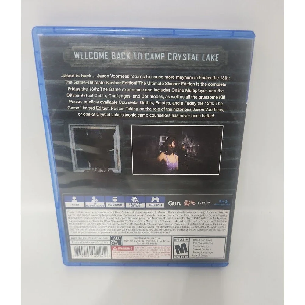 Friday the 13th The Game Ultimate Slasher Edition PS4 Complete Untested